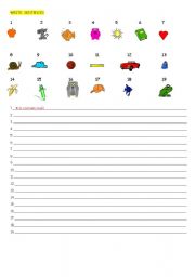 English worksheet: WRITE SENTENCES