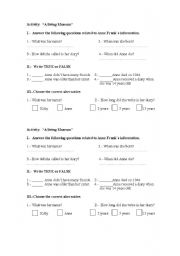 English Worksheet: Anne frank s question