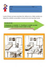 English Worksheet: Prepositions of place