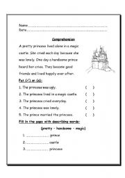 English Worksheet: comprehension