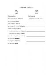 English worksheet: Modal Verbs -- Complaints and Responses