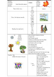 English Worksheet: season I like and dislike