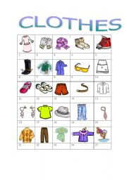 English Worksheet: clothes