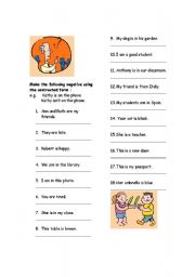 English Worksheet: to be 