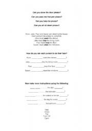 English Worksheet: Giving Instructions