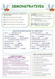 English Worksheet: Demonstratives