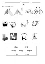 English Worksheet: Toys