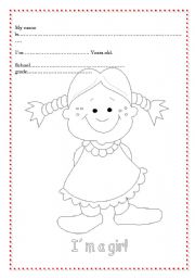 English Worksheet: Cover or Personal ID for youngers pupils 2