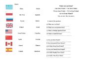 English Worksheet: Nationalities