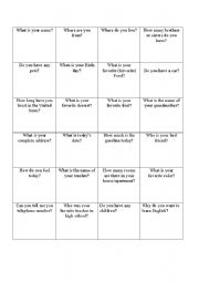 English worksheet: Getting to know each other