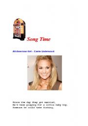 English worksheet: All-American Girl  Carrie Underwood