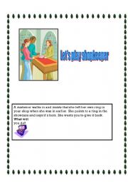 role play cards- lets play shopkeeper