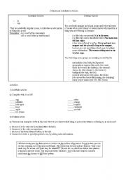 English worksheet: definite and indefinite articles