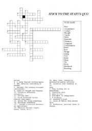 English worksheet: Stick To The Status Quo Crossword (High School Musical)