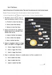 English Worksheet: Reading Quiz part 3: the planets