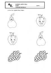 English Worksheet: Link the fruits