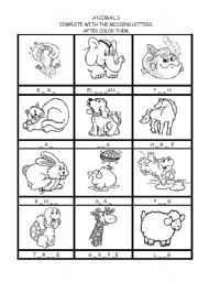 English Worksheet: ANIMALS