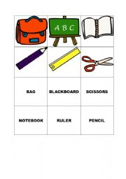 English Worksheet: MEMORY GAME (CARDS) - SCHOOL