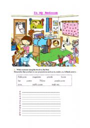 English Worksheet: In My Bedroom