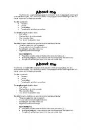 English worksheet: ABOUT ME