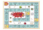 English Worksheet: Can you... Boardgame (Color)