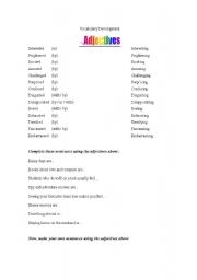 English Worksheet: Adjectives ending in -ed and -ing