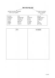 English Worksheet: Do or Make