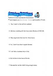 English worksheet: Forming Questions 
