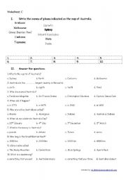 English Worksheet: Down Under - Australia Quiz Worksheet C1