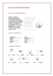 English worksheet: helpful exercises for  elementary level