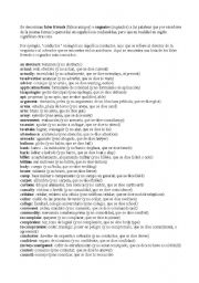 English worksheet: Cognates