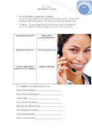 English Worksheet: Telephone English