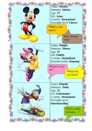 English Worksheet: DISNEY - make an interview