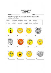 English Worksheet: Emotions