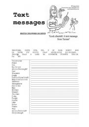 English Worksheet: text messages