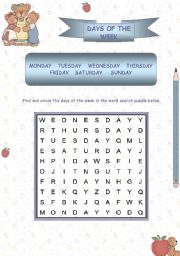 English Worksheet: Days of the week