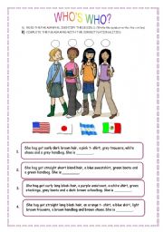 English Worksheet: WHO IS WHO?