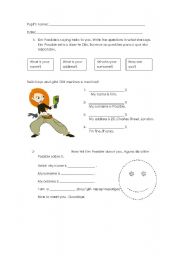 English Worksheet: name, surname, address