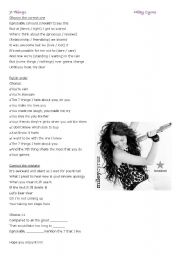 English Worksheet: 7 things -  Miley Cyrus