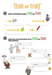 THIS or THAT - ESL worksheet by miss mariana78