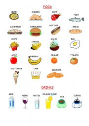 English Worksheet: FOOD AND DRINKS