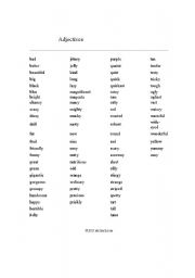 English Worksheet: adjecti ves