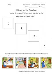 English Worksheet: Goldilocks and the Three Bears