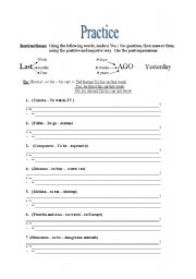 English worksheet: did practice