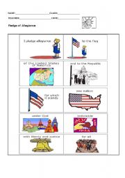 English Worksheet: The Pledge of Allegiance