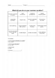 English Worksheet: first day of school activity