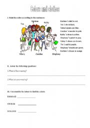 English Worksheet: Colors and Clothes