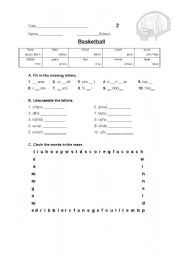 English Worksheet: Basketball