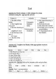 English Worksheet: adverbs and metaphors