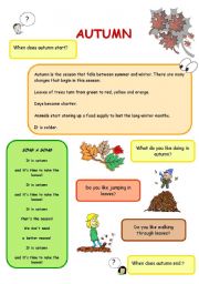 English Worksheet: AUTUMN